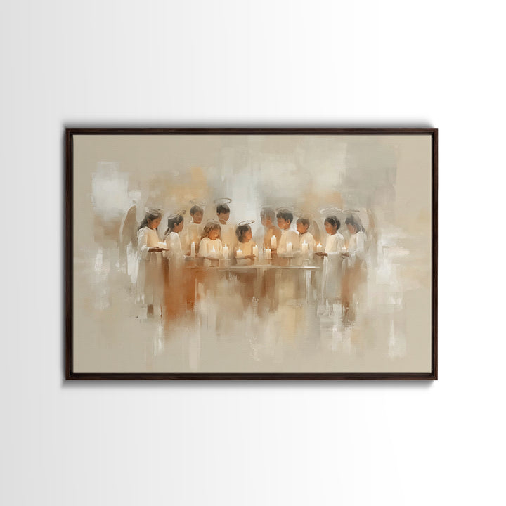 Heavenly Lantern Circle – Framed Canvas Print – Christian Art – Christian Wall Art – Christmas Art – Christian Art Canvas – Christian Decor