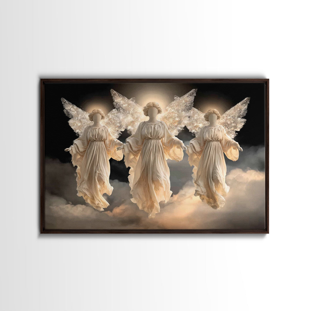 Glory Of The Angels – Framed Canvas Print – Christian Art Canvas – Christian Wall Art – Christian Decor – Christmas Art – Modern Christian
