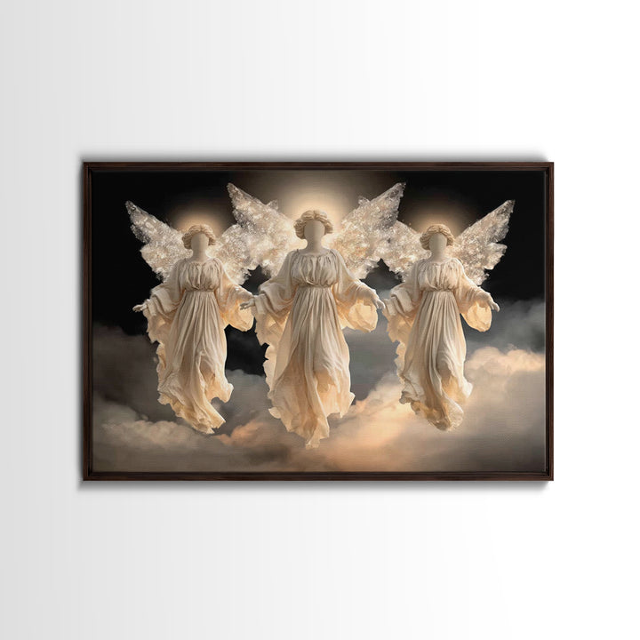 Glory Of The Angels – Framed Canvas Print – Christian Art Canvas – Christian Wall Art – Christian Decor – Christmas Art – Modern Christian