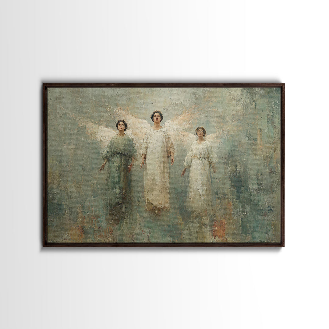Angels Of Dawn – Framed Canvas Print – Christian Wall Art – Christian Art – Christian Art Canvas – Christian Decor – Christmas Art
