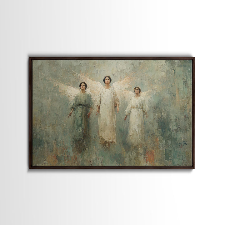 Angels Of Dawn – Framed Canvas Print – Christian Wall Art – Christian Art – Christian Art Canvas – Christian Decor – Christmas Art