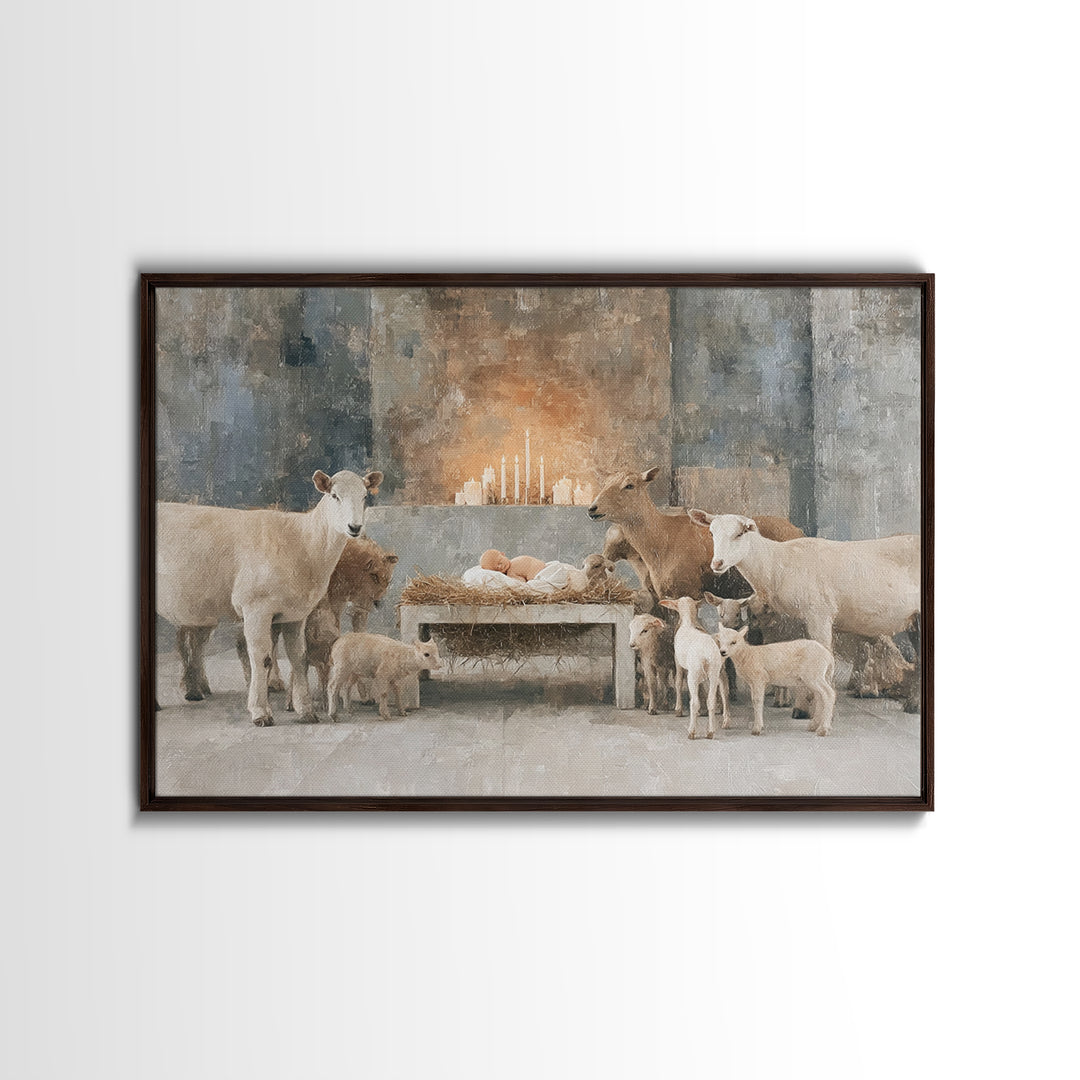 Shepherds Of Peace – Framed Canvas Print – Christian Wall Art – Christmas Art Prints – Christian Art Canvas – Christian Christmas Art