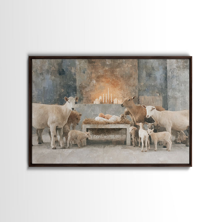 Shepherds Of Peace – Framed Canvas Print – Christian Wall Art – Christmas Art Prints – Christian Art Canvas – Christian Christmas Art