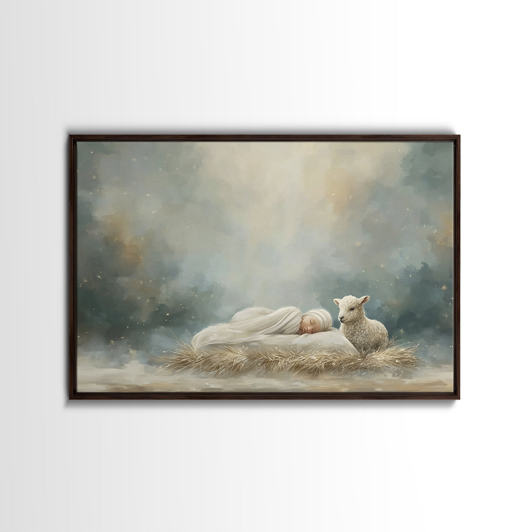 Star of Bethlehem Light – Framed Canvas Print – Christian Christmas Art – Christian Art Canvas – Christian Wall Art – Christmas Art