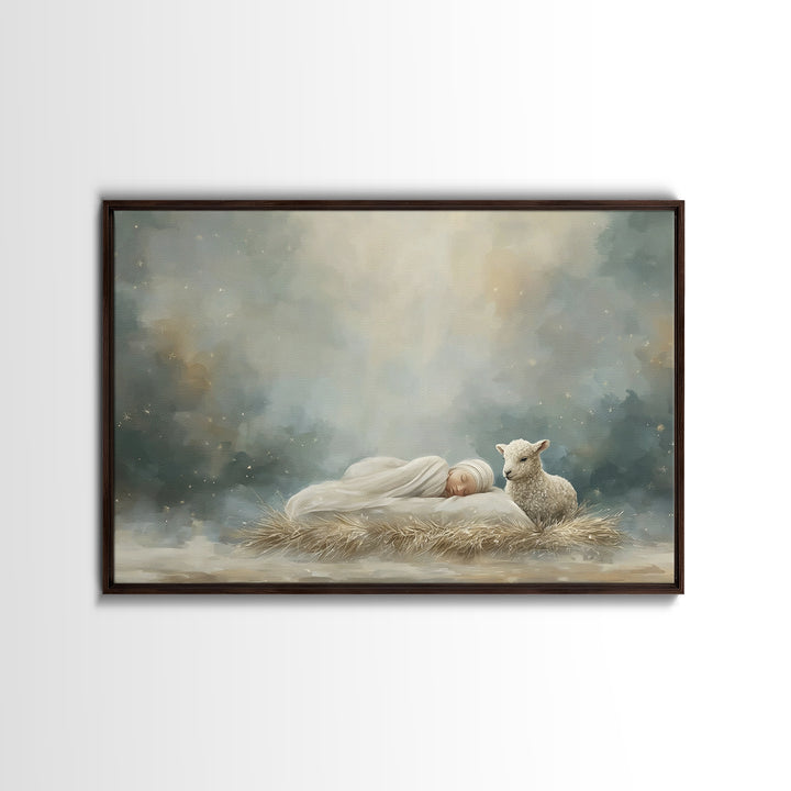 Star of Bethlehem Light – Framed Canvas Print – Christian Christmas Art – Christian Art Canvas – Christian Wall Art – Christmas Art