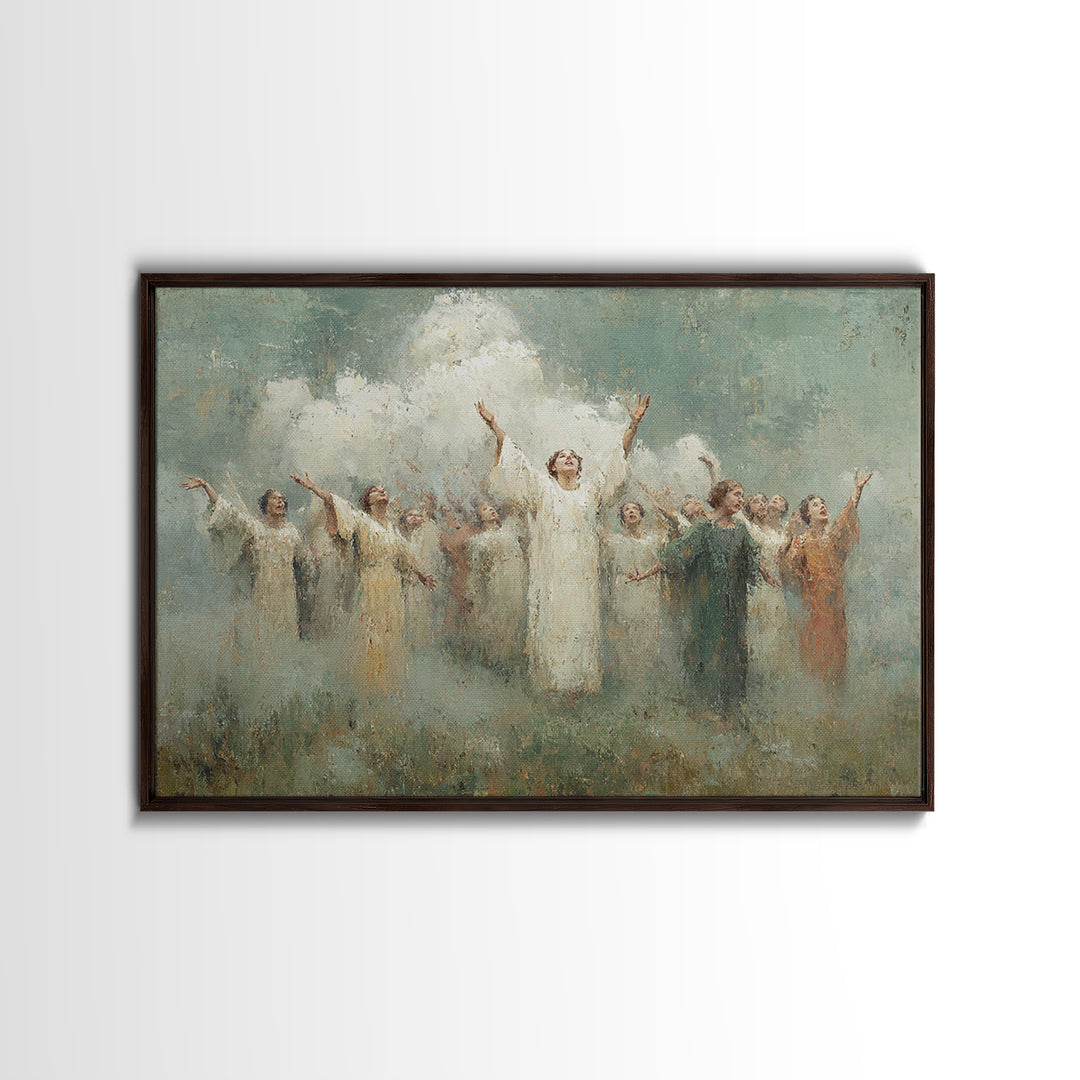 Choir Of Light, Framed Canvas Print, Christian Wall Art, Christian Art Work, Christmas Art Framed, Christian Christmas Decorations, Jesus A