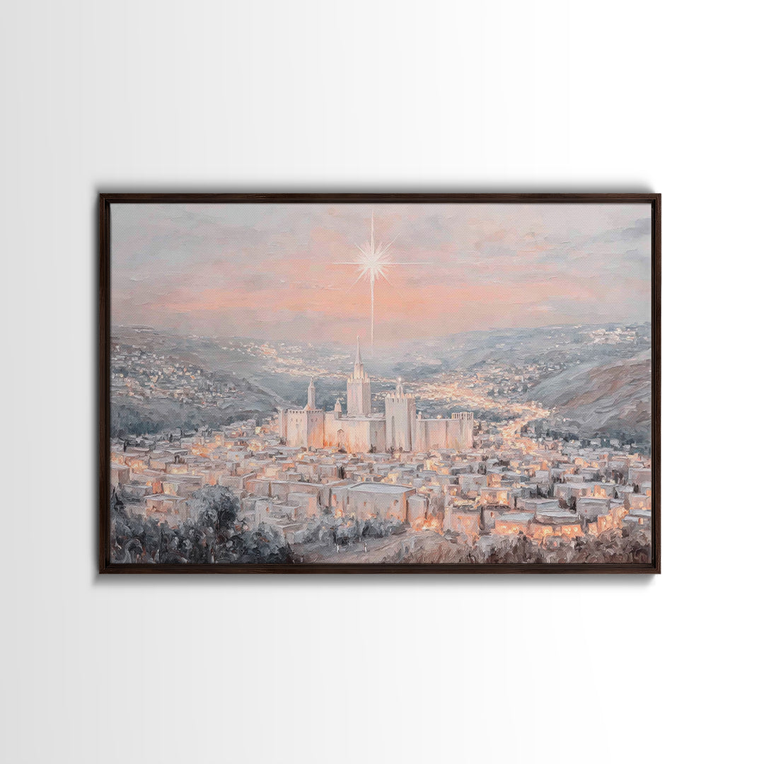 Dawn Of The Promise | Framed Canvas Print | Christmas Wall Art | Christian Art Canvas | Christian Christmas Art | Christian Art