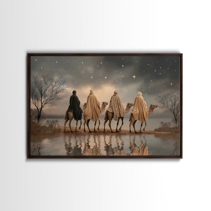Watching The Heavens – Framed Canvas Print – Christian Art Canvas – Christian Christmas Art – Christmas Wall Art – Christian Art