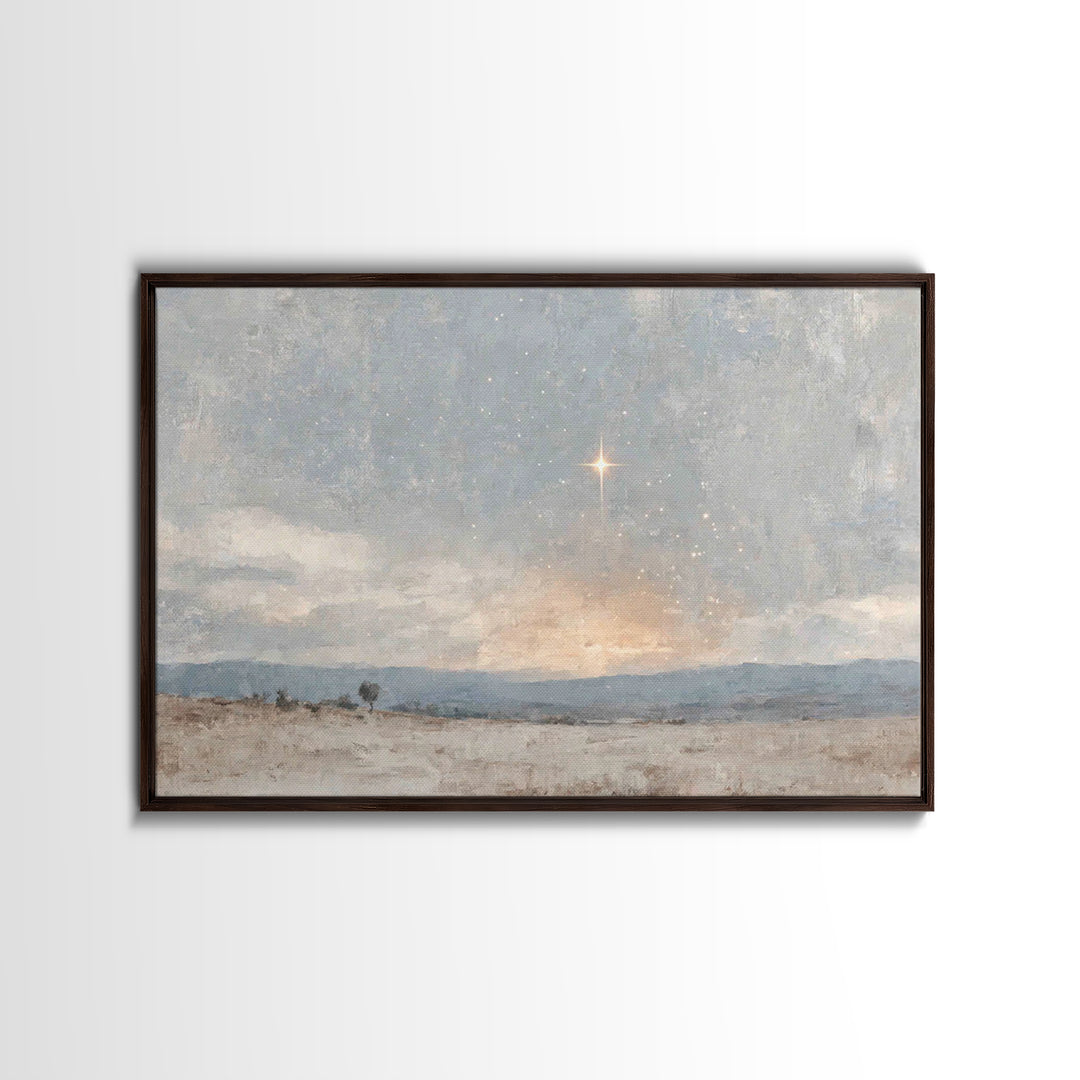 Star Of Salvation, Framed Canvas Print, Christian Art Canvas, Christian Christmas Art, Christian Wall Art, Christmas Art
