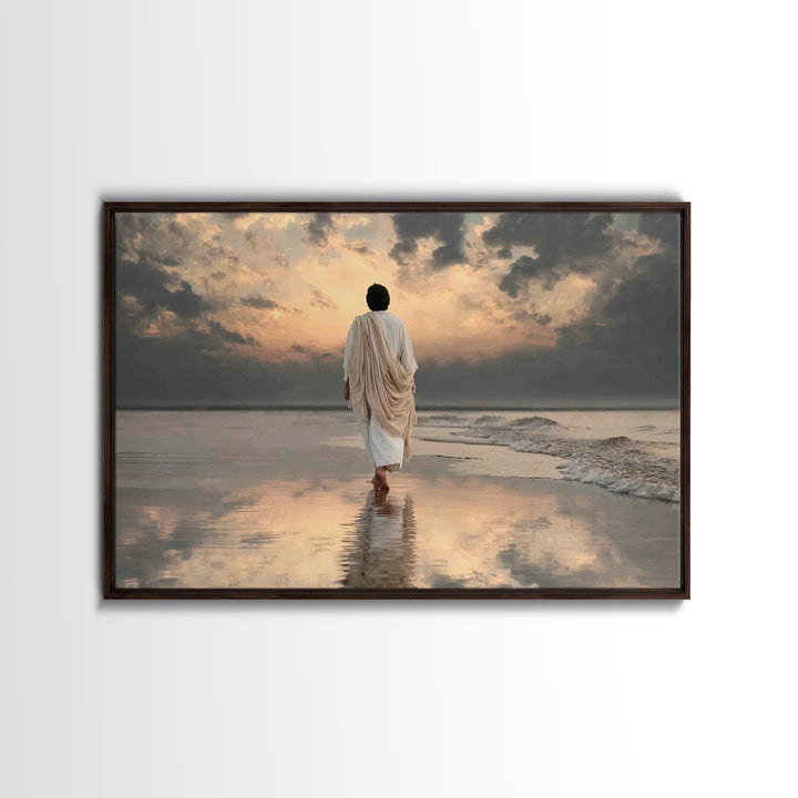 Sacred Stillness – Framed Canvas Print – Christian Art Canvas – Christian Wall Art – Jesus Painting – Christmas Art – Christian Gift