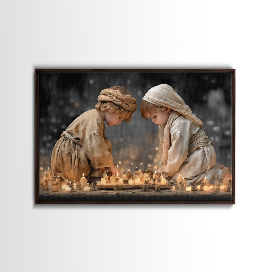 Quiet Redeemer – Framed Canvas Print – Christian Art Canvas – Christmas Art – Christian Wall Art – Jesus Painting – Christian Decor