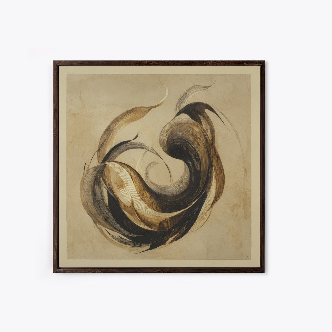 Calligraphic Bird Shape Formed from Flowing Lines Canvas Print, Calligraphy Art, Gallery Decor, Living Room Decor, Script, CAL-1x1-32
