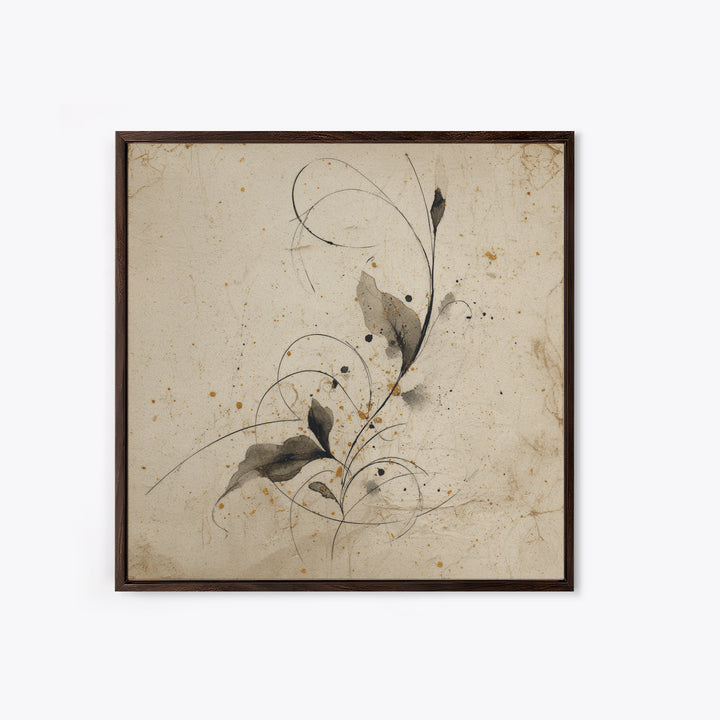 Floral Vine Created from Graceful Script Like Canvas Print, Calligraphy Art, Living Room Wall Art, Living Room Decor, Script, CAL-1x1-35