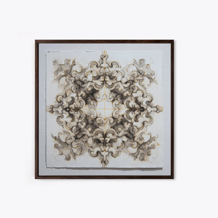 Baroque Scrollwork Made from Looping Pen Strokes Canvas Print, Calligraphy Art, Printable Wall Art, Living Room Decor, Script, CAL-1x1-36