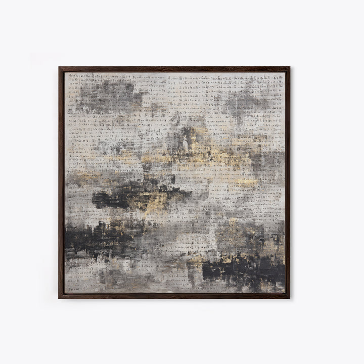 Expressive Musical Rhythm Painted as Ink Strokes Framed Canvas Print, Calligraphy Art, Art, Living Room Decor, Fine Art, Script, CAL-1x1-48