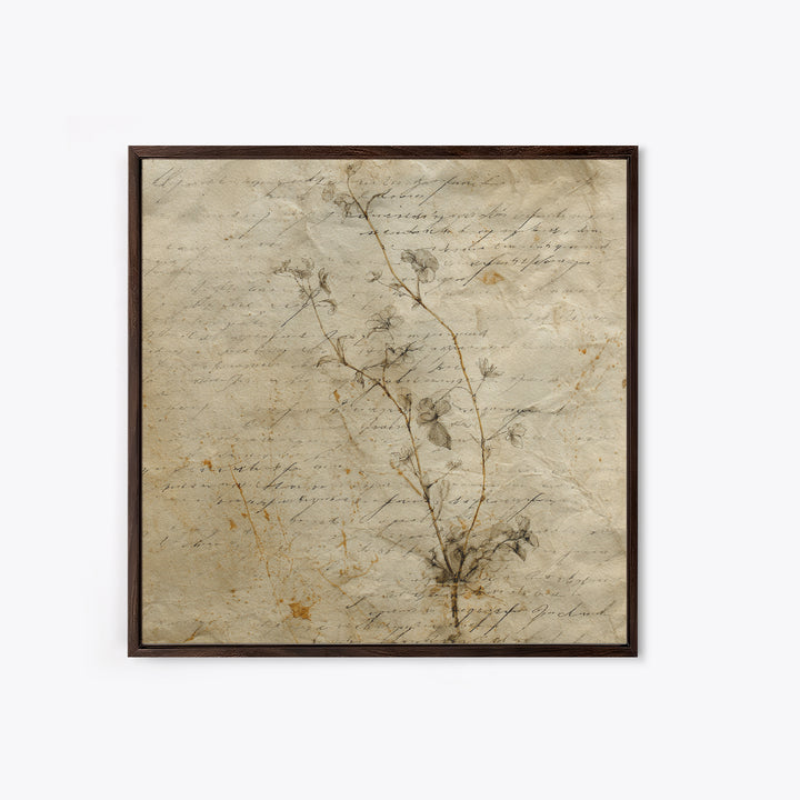 Floral Vine Created from Graceful Script Like Canvas Print, Calligraphy Art, Quote Wall Art, Living Room Decor, Script, CAL-1x1-59