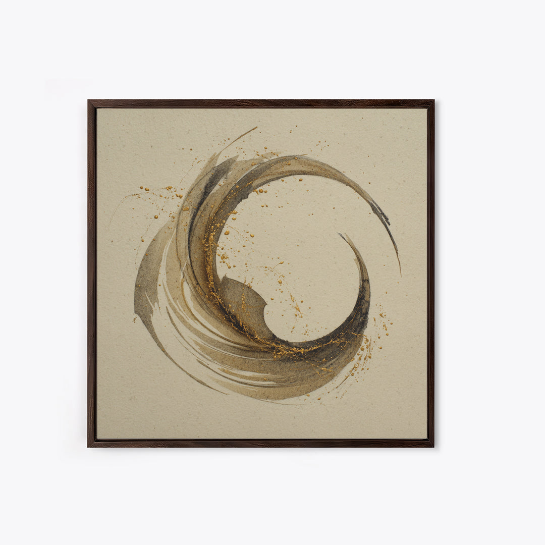 Crescent Moon Made from Elegant Ink Swashes Canvas Print, Calligraphy Art, Neutral Decor, Living Room Decor, Fine Art, Script, CAL-1x1-69