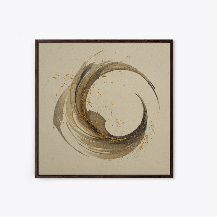 Crescent Moon Made from Elegant Ink Swashes Canvas Print, Calligraphy Art, Neutral Decor, Living Room Decor, Fine Art, Script, CAL-1x1-69