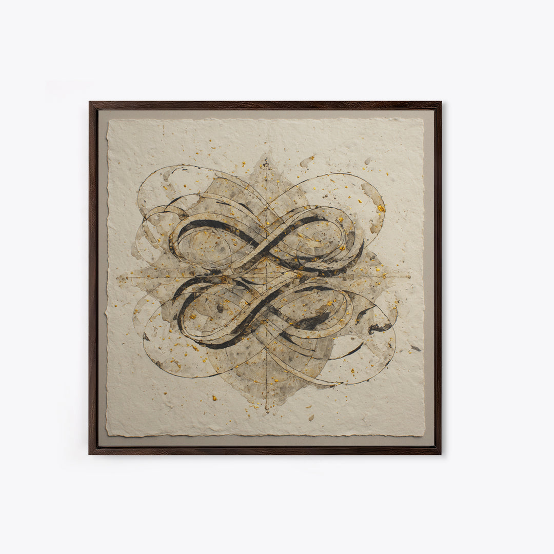 Arabic Ornamental Curves as Non Readable Art Canvas Print, Calligraphy Art, Modern Decor, Living Room Decor, Fine Art, Script, CAL-1x1-75