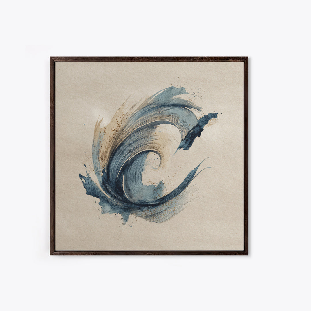 Modern Calligraphy Wave Canvas Print, Calligraphy Art, Neutral Decor, Living Room Decor, Fine Art, Script, Wall Art, Home Decor, CAL-1x1-82