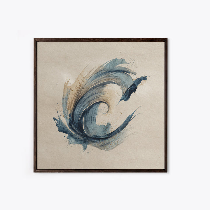 Modern Calligraphy Wave Canvas Print, Calligraphy Art, Neutral Decor, Living Room Decor, Fine Art, Script, Wall Art, Home Decor, CAL-1x1-82
