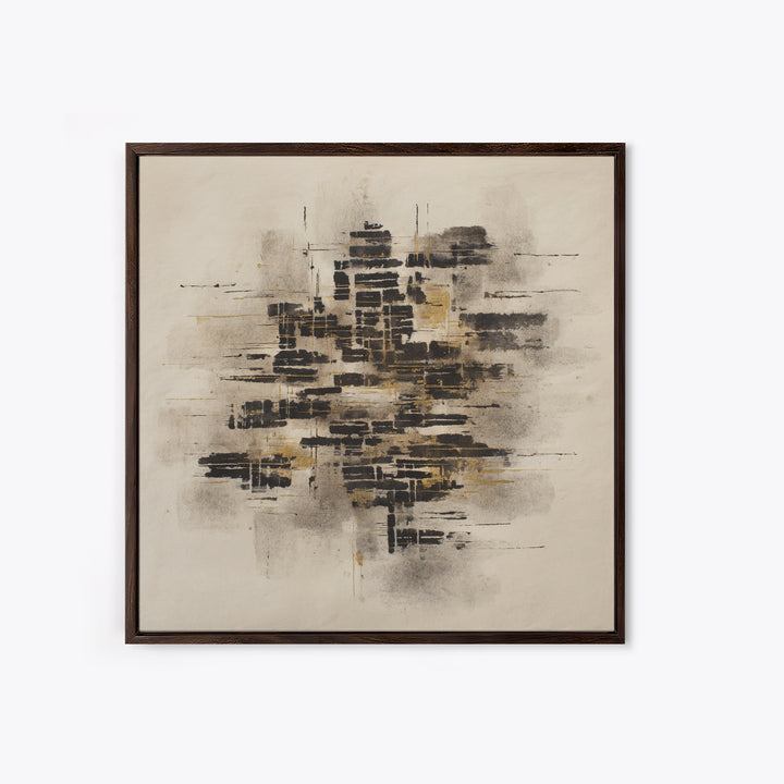 Expressive Musical Rhythm Painted as Ink Strokes Framed Canvas Print, Calligraphy Art, Painting, Living Room Decor, Script, CAL-1x1-96