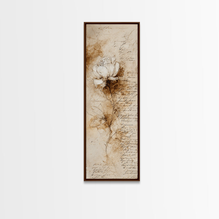 Single Elegant Flourish Shaped Like a Flower Canvas Print, Calligraphy Art, Room Decor, Living Room Decor, Fine Art, Script, CAL-1x3-17