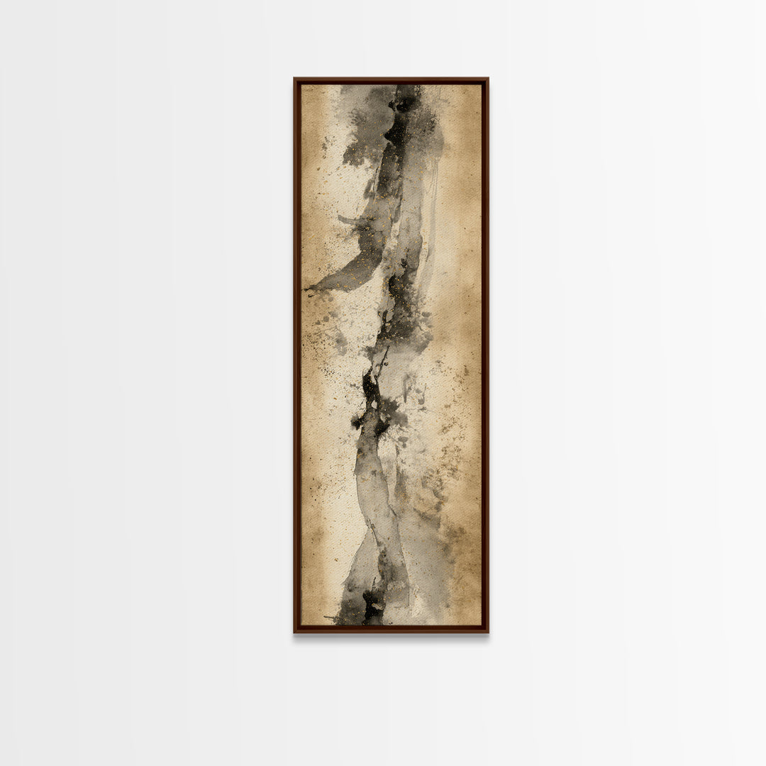 Abstract Prayer Flag of Brush Marks Canvas Print, Calligraphy Art, Wall Art, Living Room Decor, Script, Wall Art Print, CAL-1x3-35