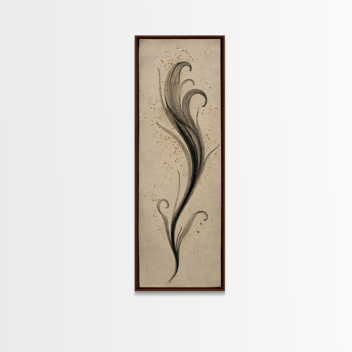 Single Elegant Flourish Shaped Like a Flower Canvas Print, Calligraphy Art, Bedroom Wall Decor, Living Room Decor, Script, CAL-1x3-41
