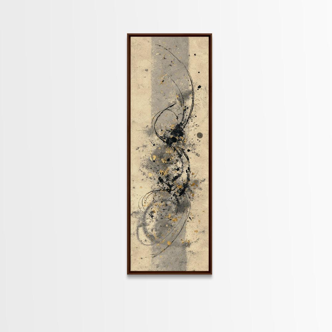 Ornamental Frame of Flourished Pen Curves Canvas Print, Calligraphy Art, Bedroom Wall Decor, Living Room Decor, Script, CAL-1x3-6