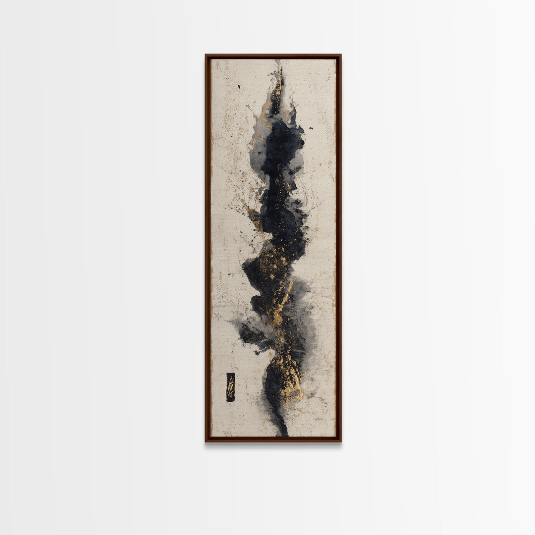 Calligraphic Bird Shape Formed from Flowing Lines Canvas Print, Calligraphy Art, Digital Print, Living Room Decor, Script, CAL-1x3-68