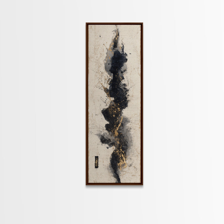 Calligraphic Bird Shape Formed from Flowing Lines Canvas Print, Calligraphy Art, Digital Print, Living Room Decor, Script, CAL-1x3-68