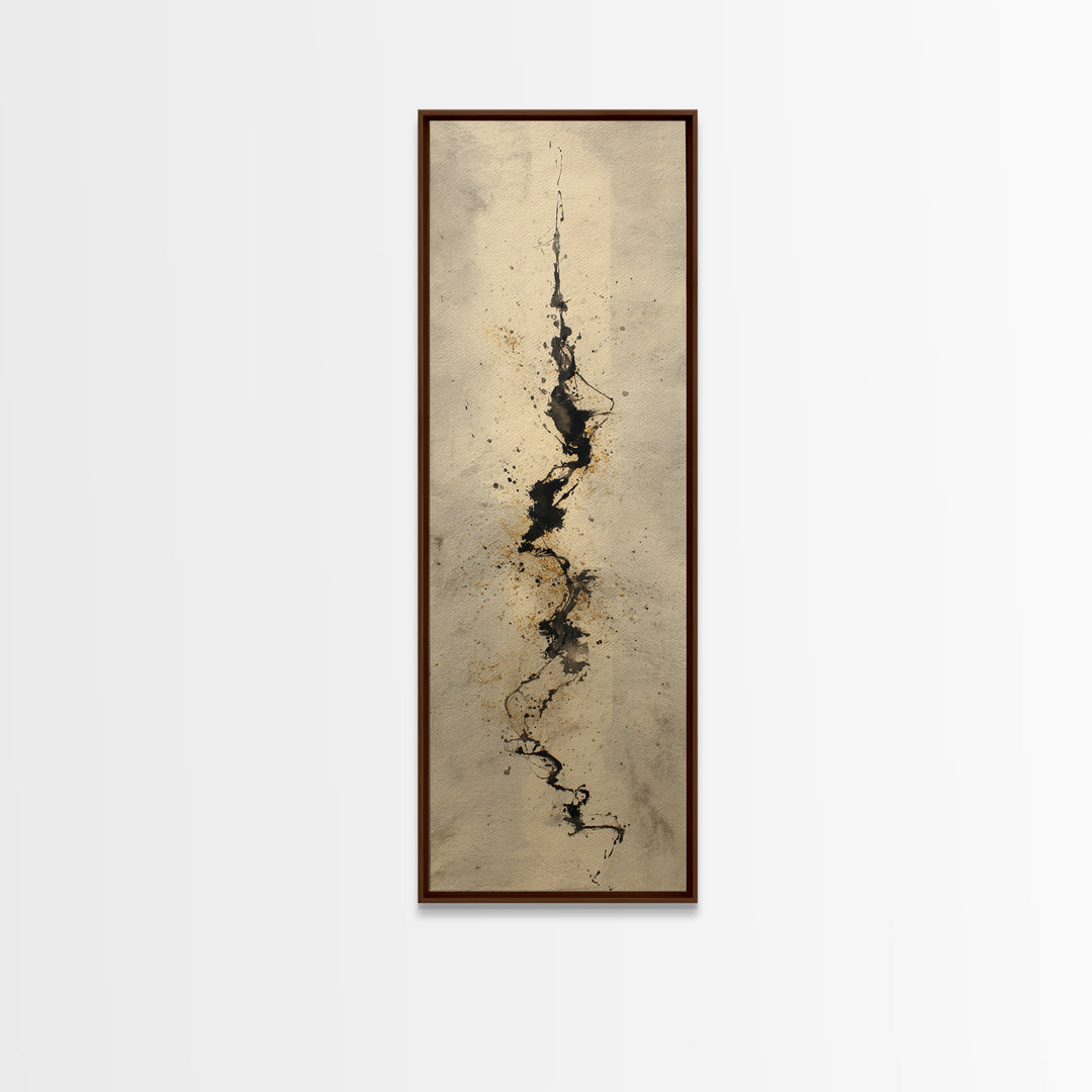 Expressive Musical Rhythm Painted as Ink Strokes Canvas Print, Calligraphy Art, Printable Wall Art, Living Room Decor, Script, CAL-1x3-84