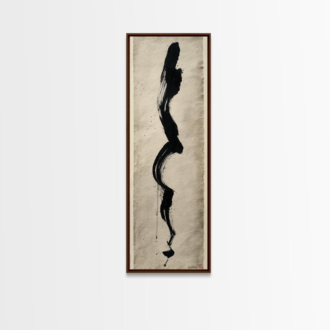Modern Calligraphy Wave Canvas Print, Calligraphy Art, Fine Art Print, Living Room Decor, Fine Art, Script, Wall Decor, CAL-1x3-94