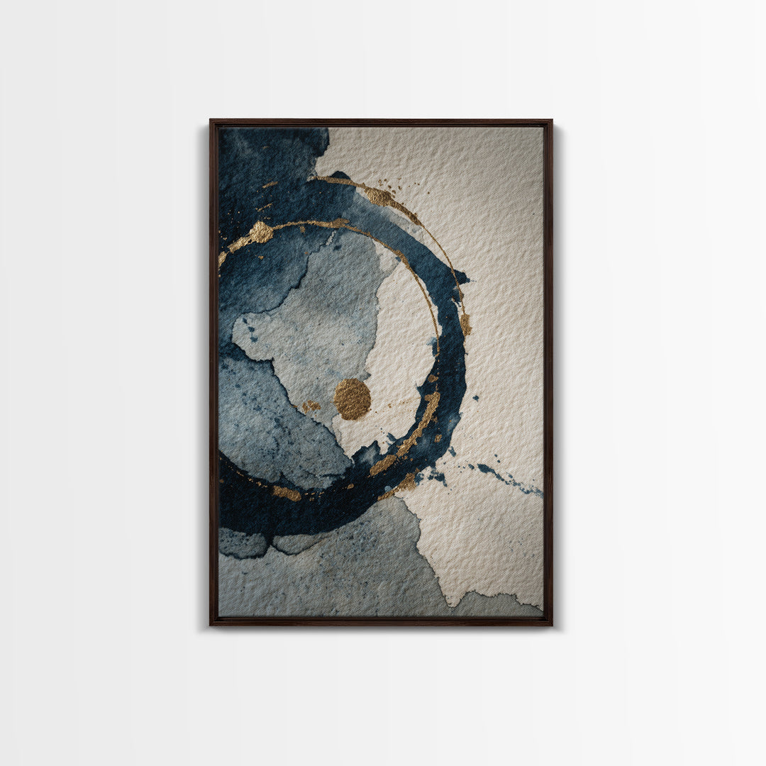 Layered Copper Ink Strokes on Dark Navy Canvas Print, Calligraphy Art, Art Print, Living Room Decor, Fine Art, Script, CAL-2x3-14