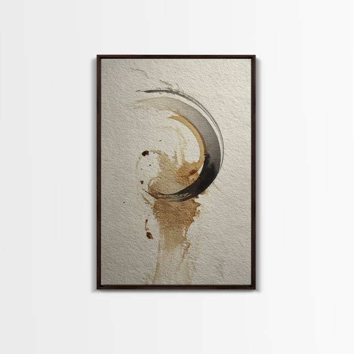 Crescent Moon Made from Elegant Ink Swashes Canvas Print, Calligraphy Art, Home Decor, Living Room Decor, Fine Art, Script, CAL-2x3-29