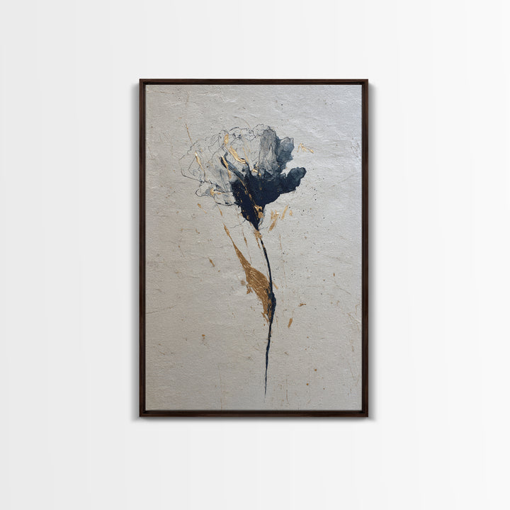 Single Elegant Flourish Shaped Like a Flower Framed Canvas Print, Calligraphy Art, Wall Decor, Living Room Decor, Script, CAL-2x3-37