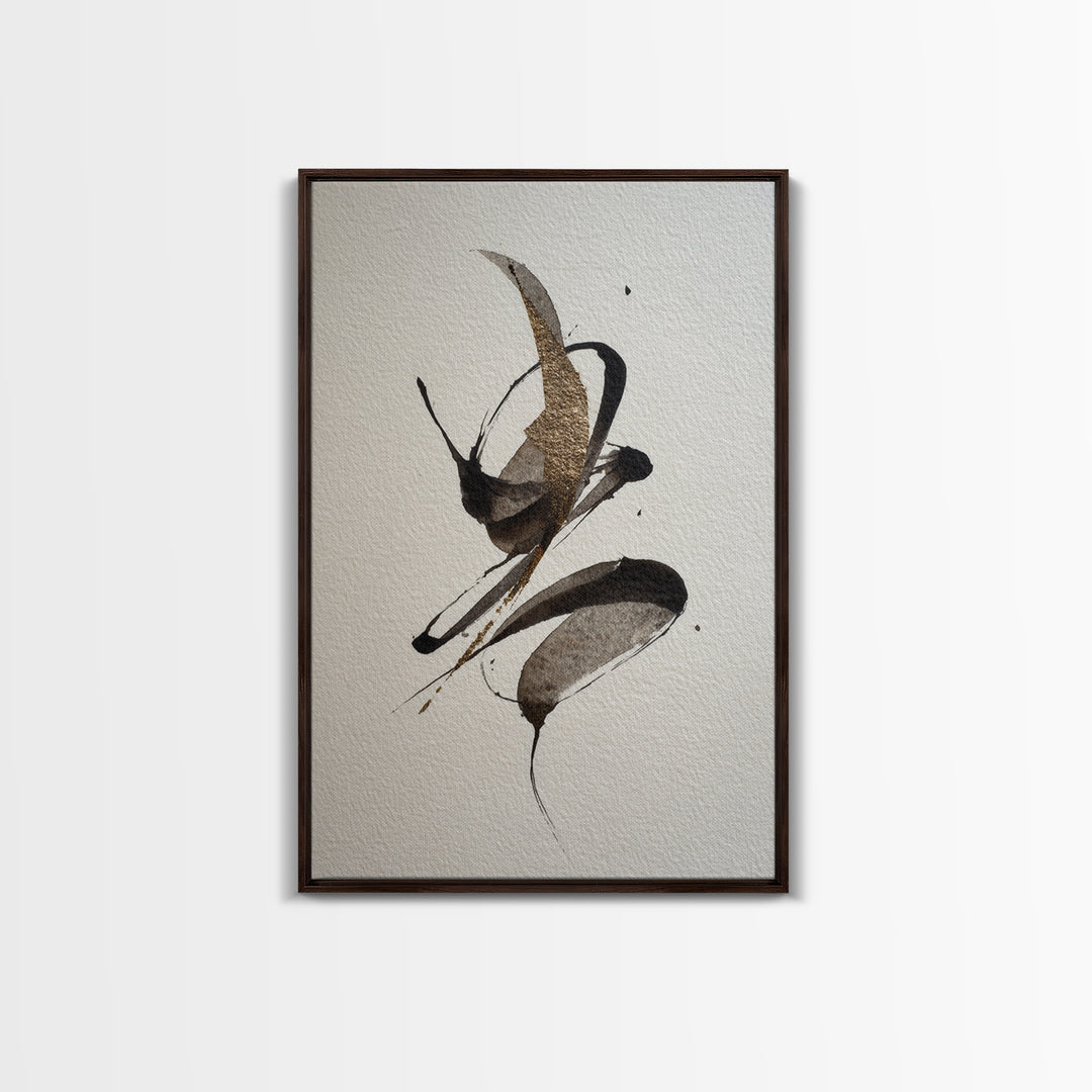 Calligraphic Bird Shape Formed from Flowing Lines Canvas Print, Calligraphy Art, Fine Art Print, Living Room Decor, Script, CAL-2x3-40