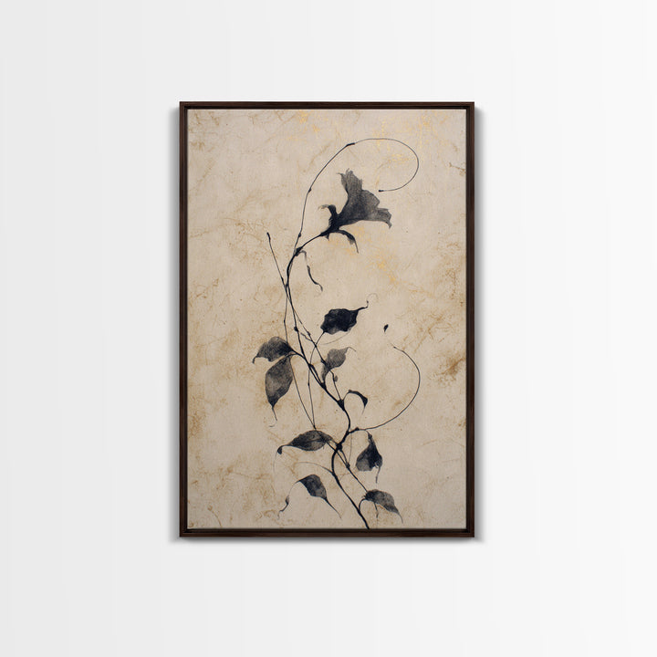 Floral Vine Created from Graceful Script Like Canvas Print, Calligraphy Art, Contemporary Art, Living Room Decor, Script, CAL-2x3-43