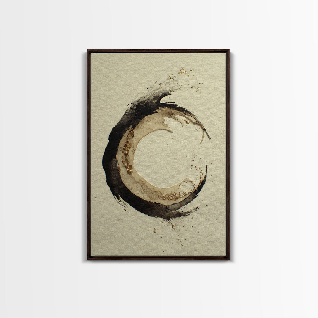 Crescent Moon Made from Elegant Ink Swashes Canvas Print, Calligraphy Art, Home Decor, Living Room Decor, Fine Art, Script, CAL-2x3-5