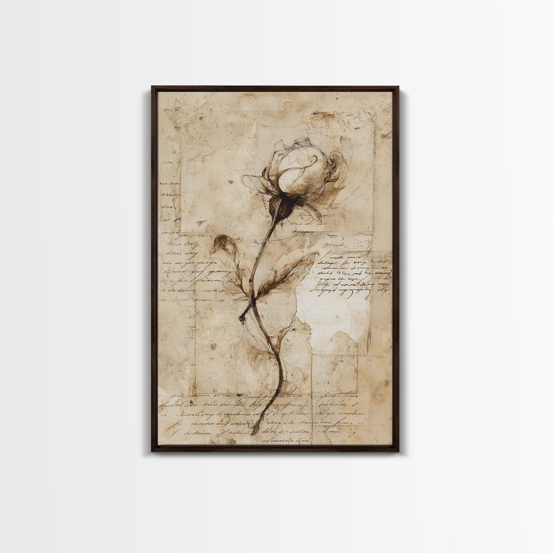 Single Elegant Flourish Shaped Like a Flower Canvas Print, Calligraphy Art, Printable Wall Art, Living Room Decor, Script, CAL-2x3-61