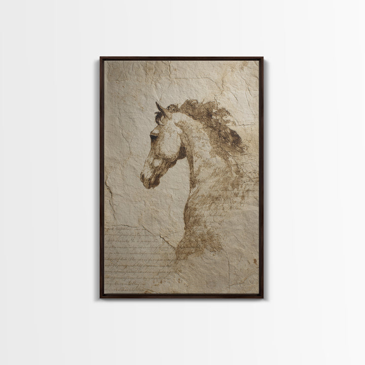 Calligraphic Horse Silhouette Made from One Line Canvas Print, Calligraphy Art, Printable Art, Living Room Decor, Script, CAL-2x3-73