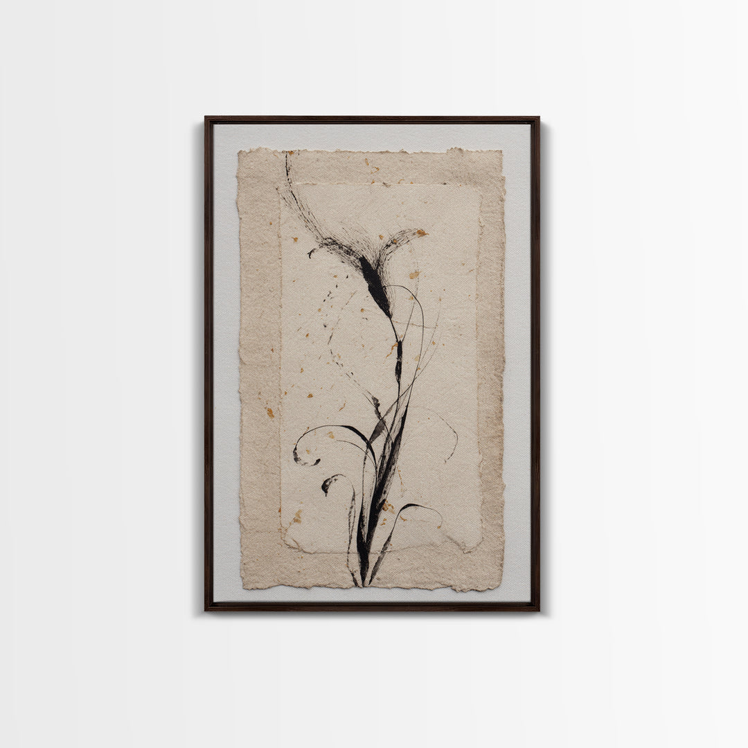 Single Elegant Flourish Shaped Like a Flower Canvas Print, Calligraphy Art, Unique Wall Art, Living Room Decor, Script, CAL-2x3-85