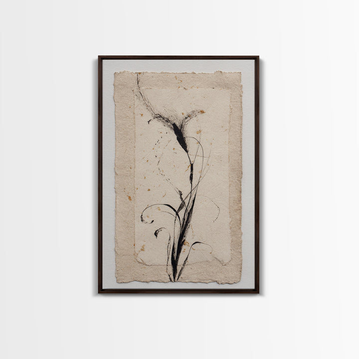 Single Elegant Flourish Shaped Like a Flower Canvas Print, Calligraphy Art, Unique Wall Art, Living Room Decor, Script, CAL-2x3-85