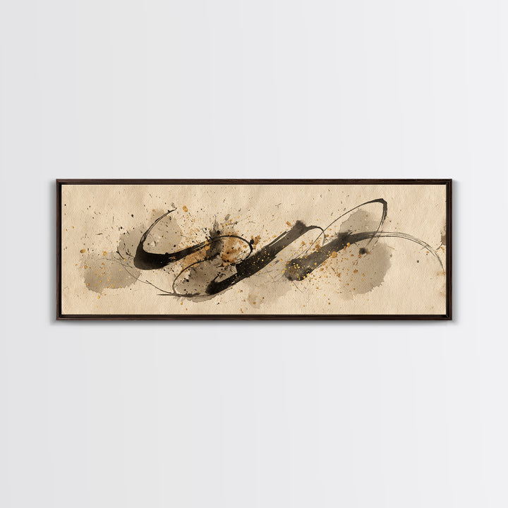 Romantic Handwritten Marks Without Readable Words Canvas Print, Calligraphy Art, Digital Print, Living Room Decor, Script, CAL-3x1-79