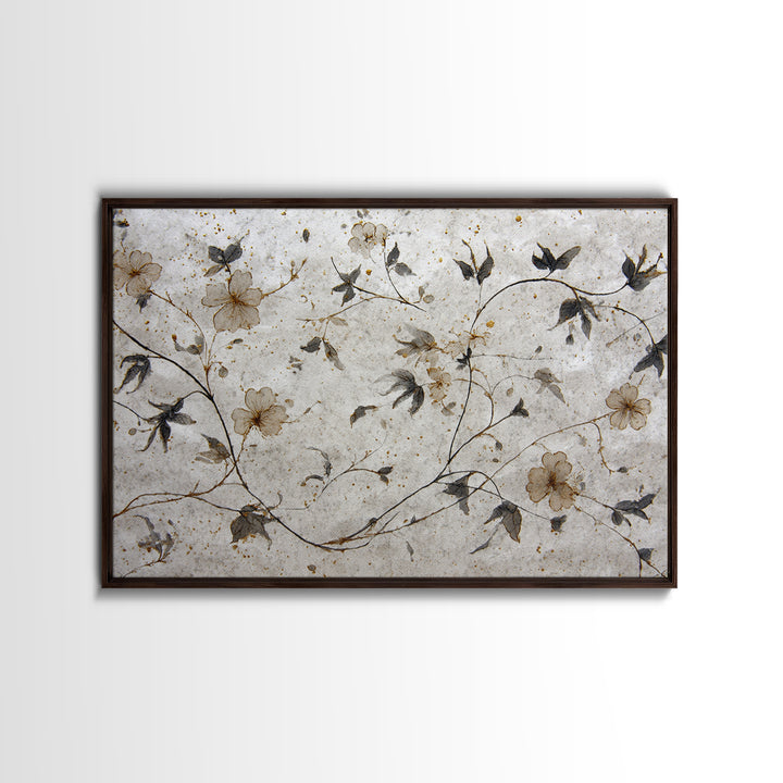 Floral Vine Created from Graceful Script Like Canvas Print, Calligraphy Art, Printable Wall Art, Living Room Decor, Script, CAL-3x2-15