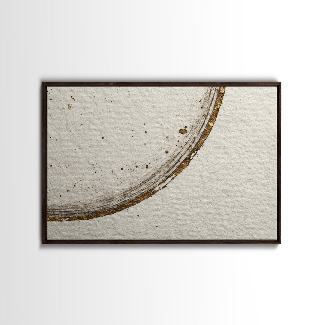 Japanese Brush Mark Circle Canvas Print, Calligraphy Art, Living Room Wall Art, Living Room Decor, Script, Spiritual Wall Art, CAL-3x2-32