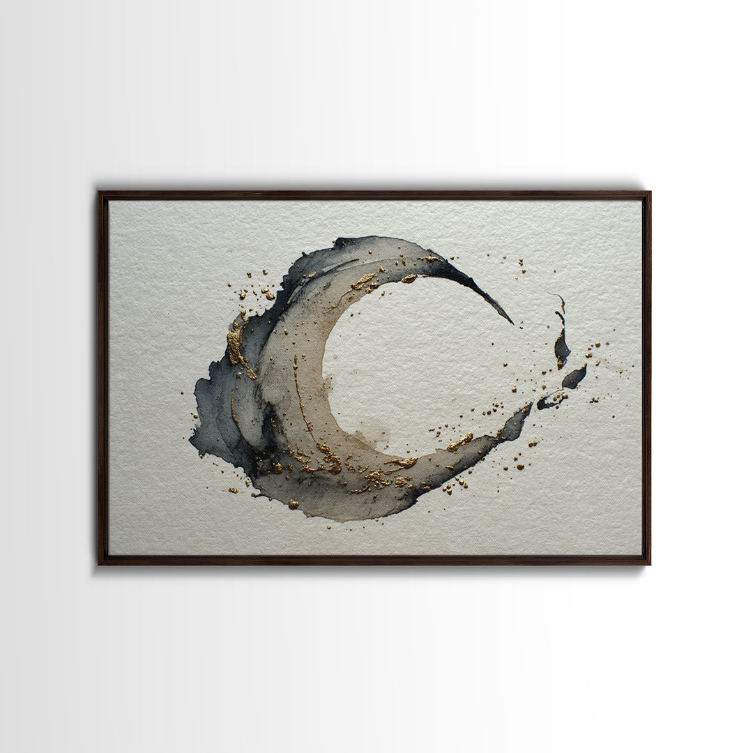 Crescent Moon Made from Elegant Ink Swashes Canvas Print, Calligraphy Art, Scripture Art, Living Room Decor, Fine Art, Script, CAL-3x2-49