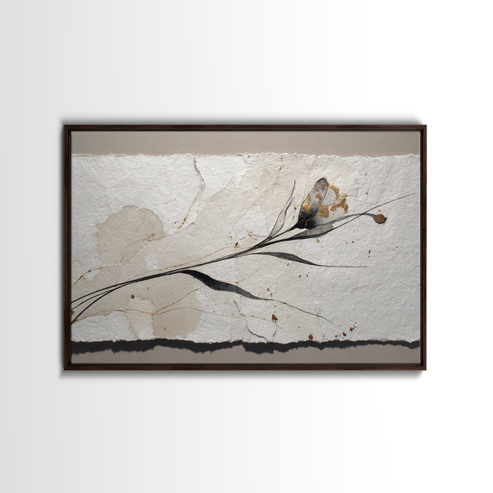 Single Elegant Flourish Shaped Like a Flower Canvas Print, Calligraphy Art, Japanese Decor, Living Room Decor, Script, CAL-3x2-81
