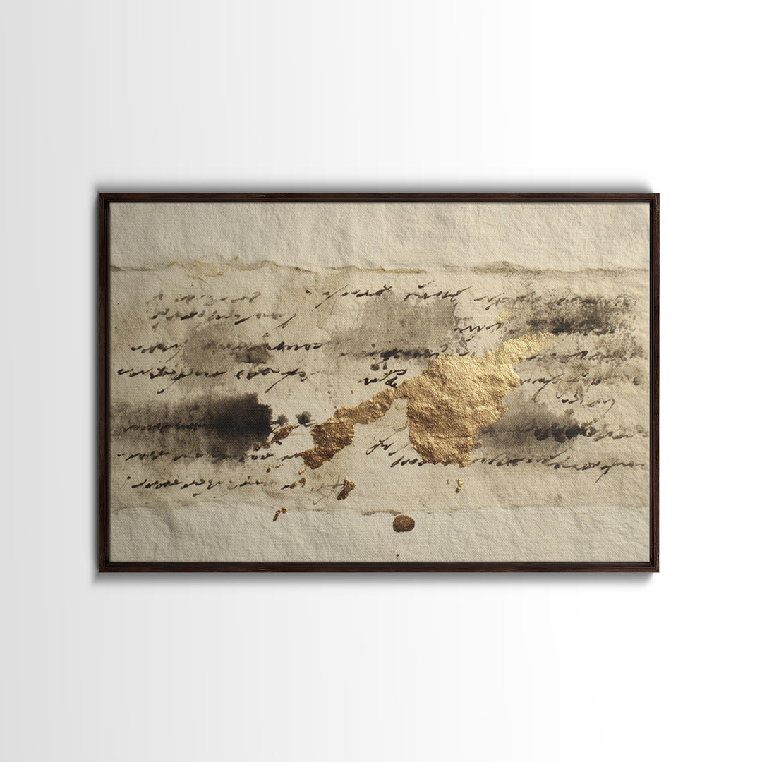 Abstract Prayer Flag of Brush Marks Framed Canvas Print, Calligraphy Art, Minimalist Decor, Living Room Decor, Fine Art, Script, CAL-3x2-99